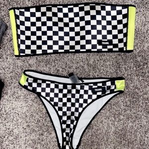 Checkerboard bikini top and bottom